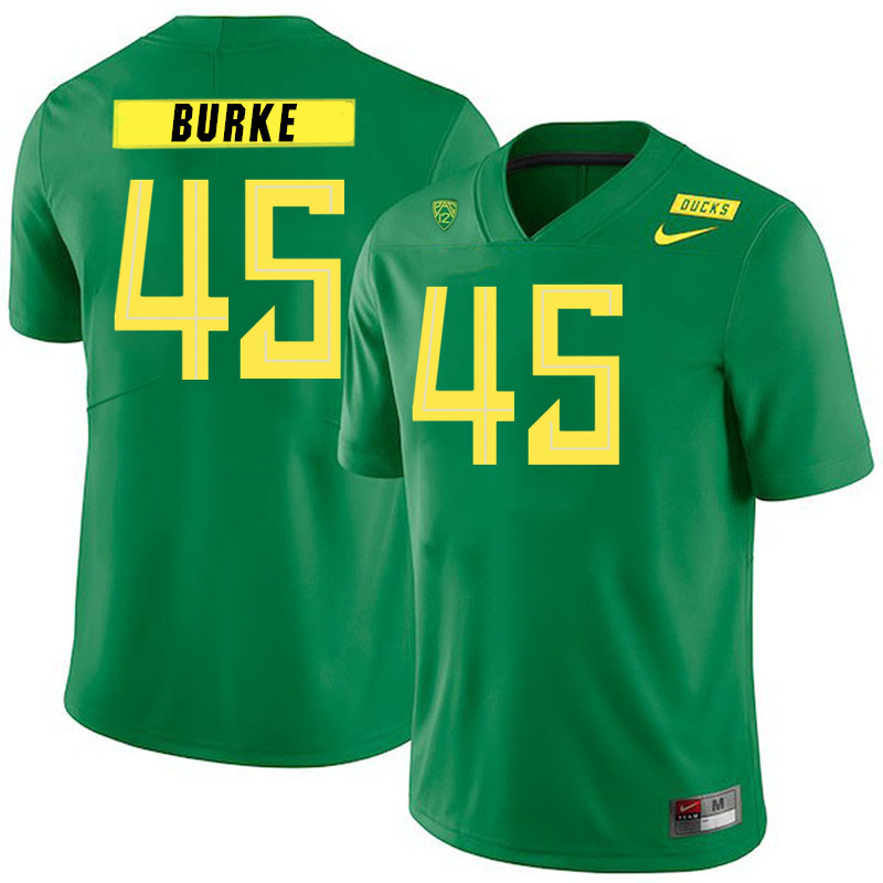 Men #45 Peter Burke Oregon Ducks College Football Jerseys Stitched Sale-Green